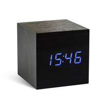Gingko - Click Clock Cube, black / LED blue