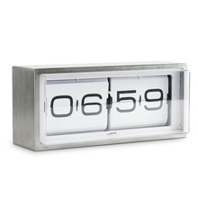 Leff amsterdam - Brick Table and Wall Clock, silver / white (24h)
