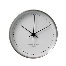 Georg Jensen - Henning Koppel Wall Clock Ø 22 cm, stainless steel / white